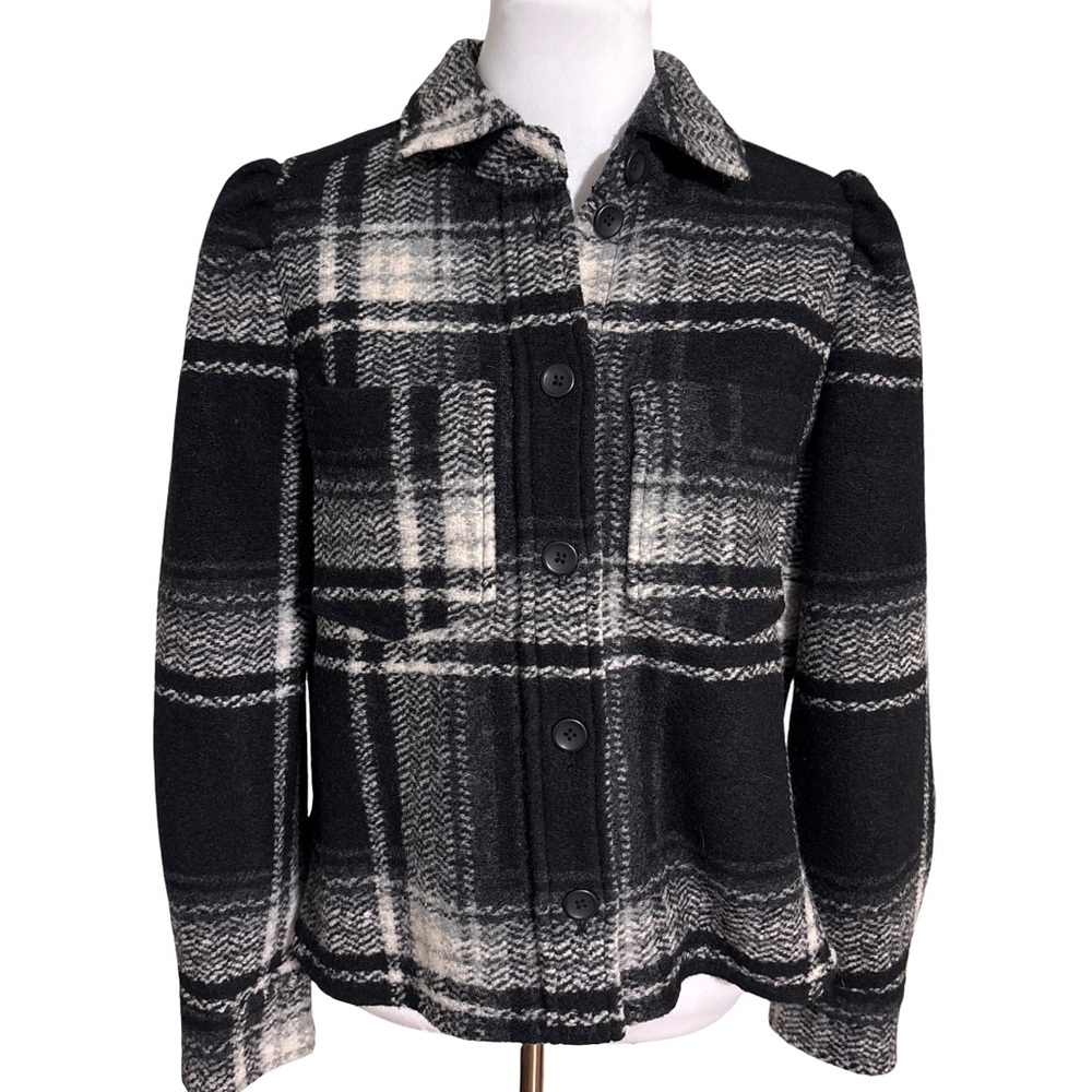 GAP Wool Black and White Plaid Women's Blazer